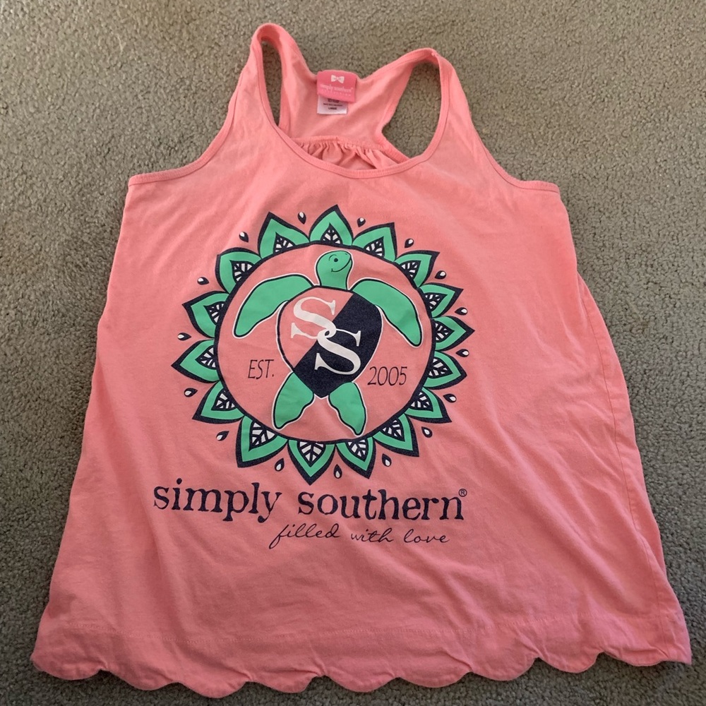 Simply Southern Tank Top with Turtle emblem
